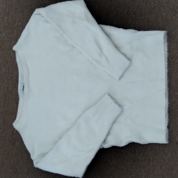 Whitney off the shoulder white eyelash sweater - Picture 2 of 6